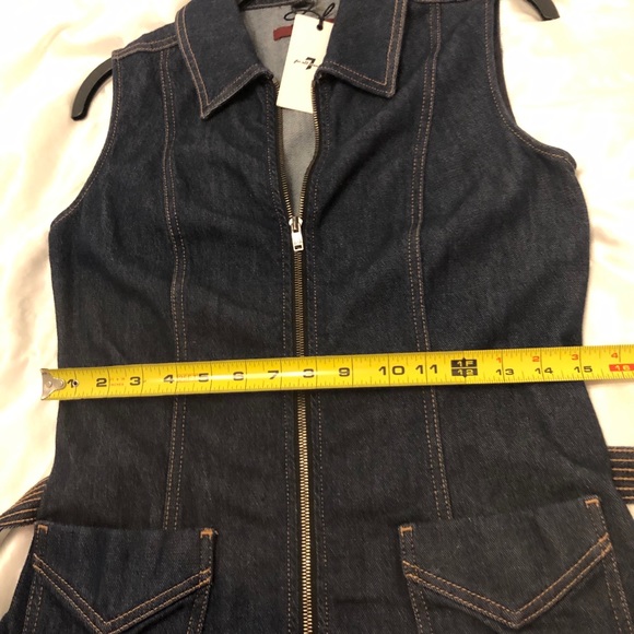 NEW 7 For All Mankind Sleeveless Dress Zip Denim - Picture 6 of 8